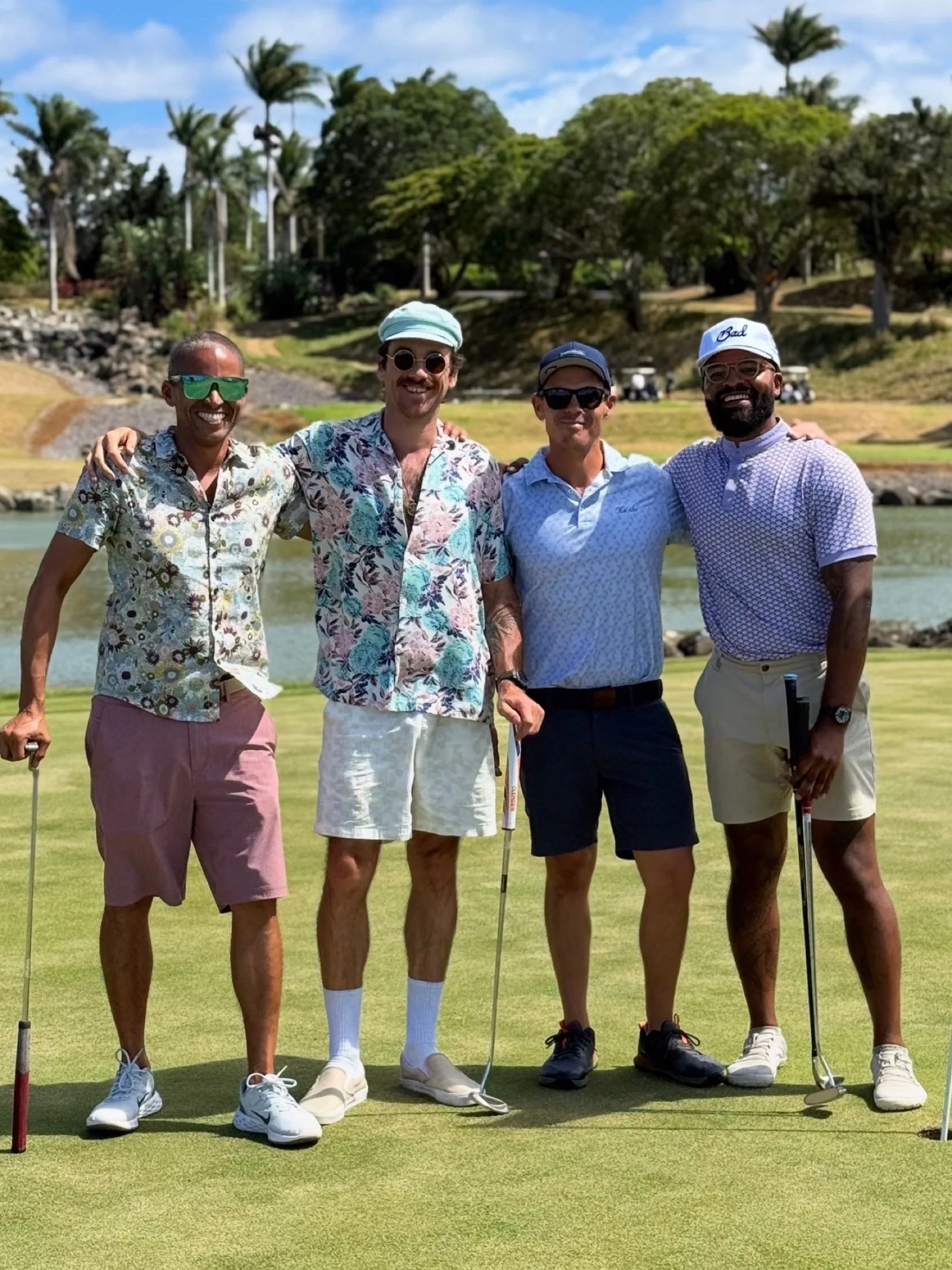 Seth Marcus with a small group of golfers