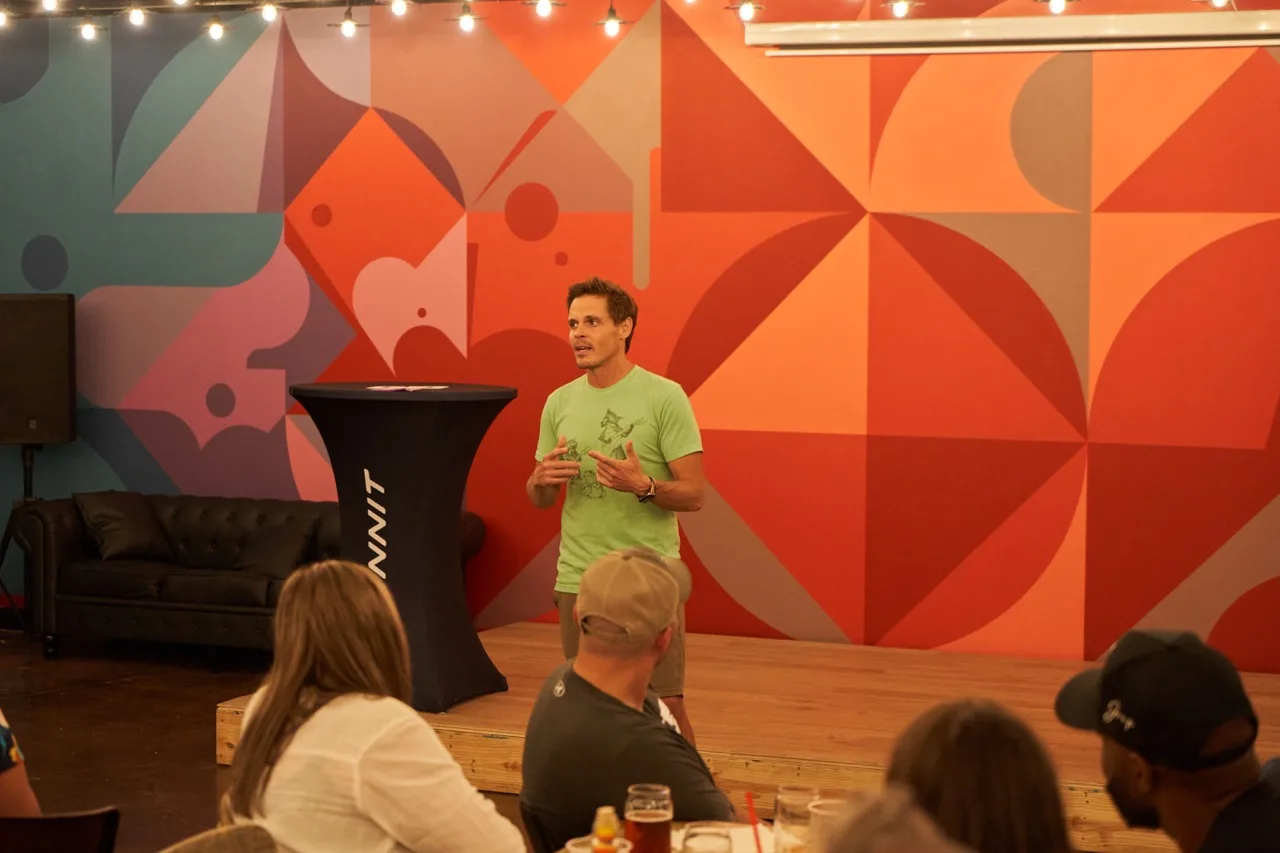 Seth speaking at an Onnit gathering