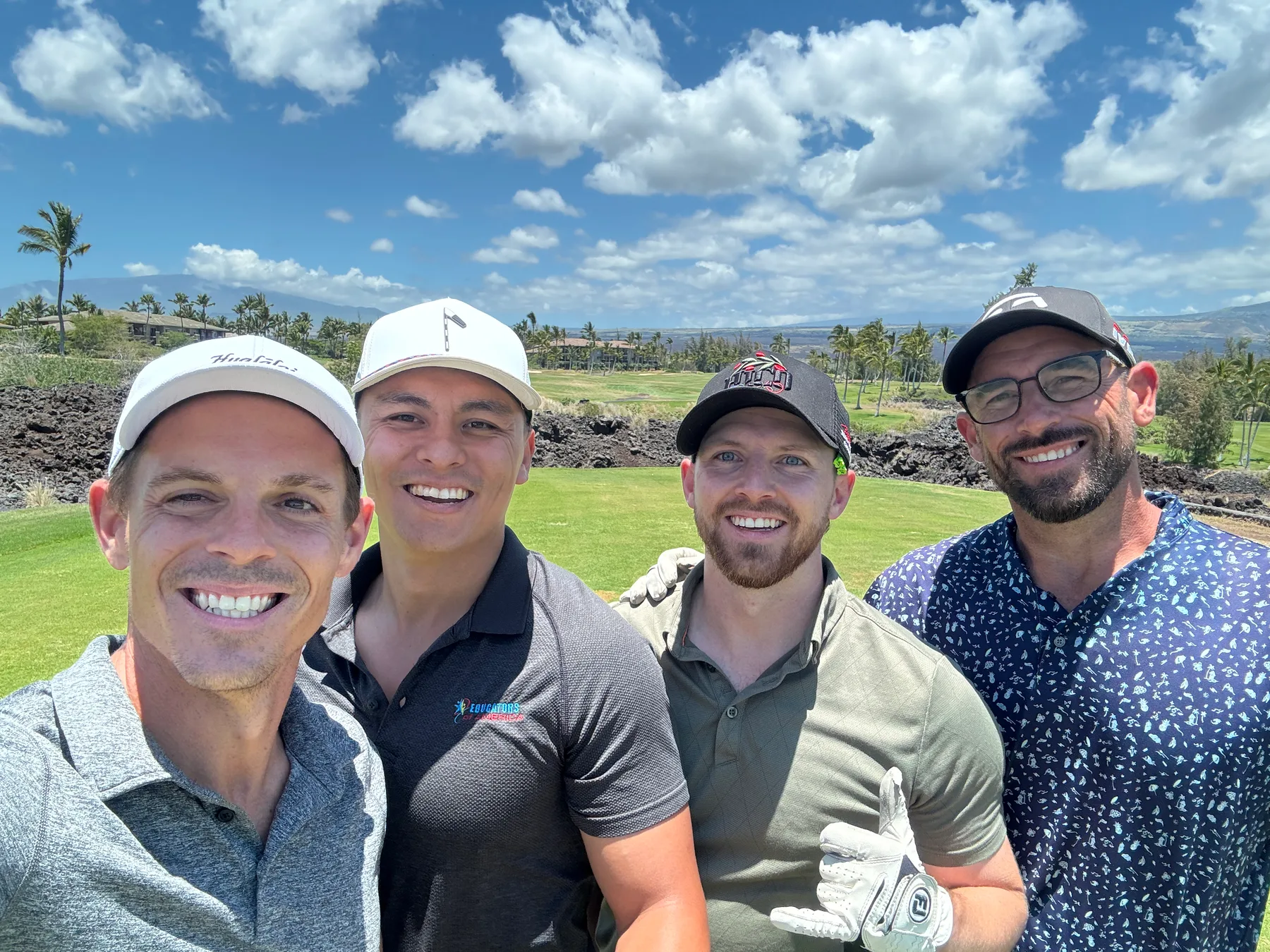 Golfers together during a round in Hawaiʻi